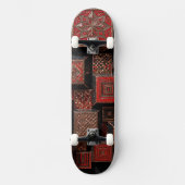 Rot Schwarz Kupfer 3D Mosaik Skateboard (Vorderseite)