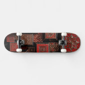 Rot Schwarz Kupfer 3D Mosaik Skateboard (Horizontal)