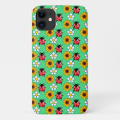 Rot-Schwarz-Ladybug mit Blume Case-Mate iPhone Hülle (Rückseite)