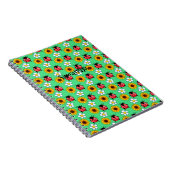 Rot-Schwarz-Ladybug mit Blume Notizblock (Rechte Seite)