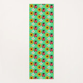 Rot-Schwarz-Ladybug mit Blume Yogamatte (Vorderseite)