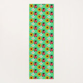 Rot-Schwarz-Ladybug mit Blume Yogamatte (Rückseite)