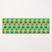 Rot-Schwarz-Ladybug mit Blume Yogamatte (Vorderseite (Horizontal))