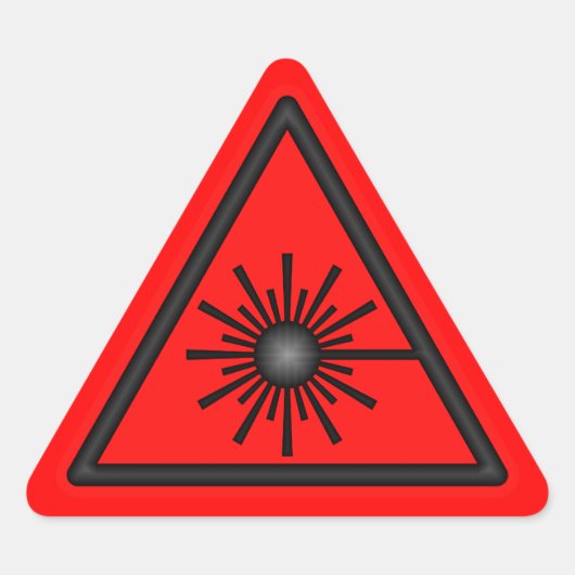 Rot-Schwarz-Laser-Warnsymbol Dreieckiger Aufkleber (Vorderseite)