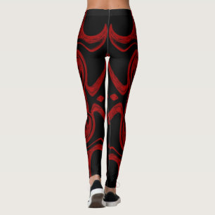Rot-Schwarz-Leggings-Fest Leggings