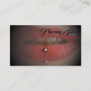 Rot Schwarz Lippen Piercing Foto Visitenkarte