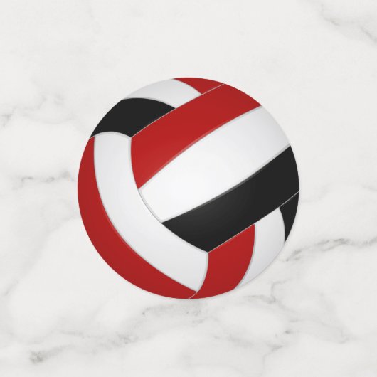 Rot-Schwarz-Mannschaft farbenfroh kindervolleyball Konfetti (Klein Vorderseite)