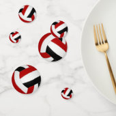 Rot-Schwarz-Mannschaft farbenfroh kindervolleyball Konfetti (Gruppe)