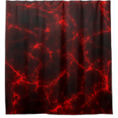 Rot-Schwarz-Marmor abstrakt Duschvorhang (Vorderseite)
