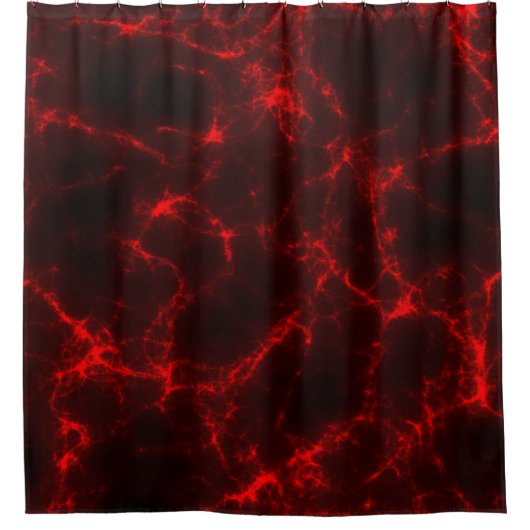 Rot-Schwarz-Marmor abstrakt Duschvorhang (Vorderseite)