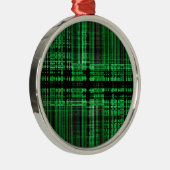 Rot-Schwarz-Matrixmuster Silbernes Ornament (Rechts)