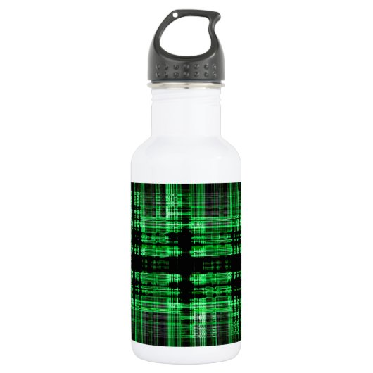 Rot-Schwarz-Matrixmuster Trinkflasche (Vorderseite)