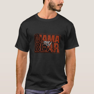 Rot Schwarz Meine Mama Bär Design T-Shirt