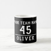 Rot Schwarz mit Teamname Nummer Kaffeetasse (Mittel)