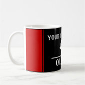 Rot Schwarz mit Teamname Nummer Kaffeetasse (Links)