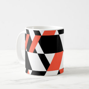 Rot-Schwarz, modern, trendig, geometrisch Kaffeetasse