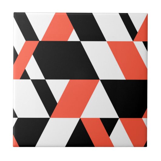 Rot-schwarz, modern, trendig, geometrisch, urbane  fliese (Vorderseite)