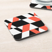 Rot-schwarz, modern, trendig, geometrisch, urbane getränkeuntersetzer (Linke Seite)