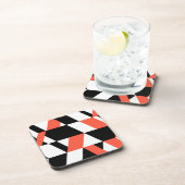 Rot-schwarz, modern, trendig, geometrisch, urbane getränkeuntersetzer (Rechte Seite)