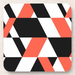 Rot-schwarz, modern, trendig, geometrisch, urbane  getränkeuntersetzer