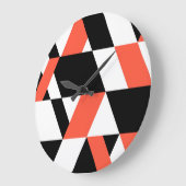 Rot-schwarz, modern, trendig, geometrisch, urbane große wanduhr (Winkel)