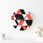 Rot-schwarz, modern, trendig, geometrisch, urbane große wanduhr (Zuhause)