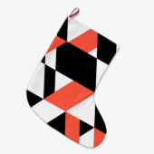 Rot-schwarz, modern, trendig, geometrisch, urbane großer weihnachtsstrumpf (Vorderansicht (hängend))