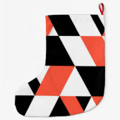Rot-schwarz, modern, trendig, geometrisch, urbane großer weihnachtsstrumpf (Rückseite)