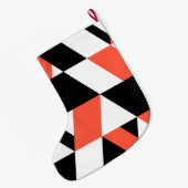 Rot-schwarz, modern, trendig, geometrisch, urbane großer weihnachtsstrumpf (Rückseite (Hängend))