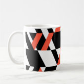 Rot-schwarz, modern, trendig, geometrisch, urbane  kaffeetasse (Links)