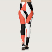 Rot-schwarz, modern, trendig, geometrisch, urbane  leggings (Rückseite)
