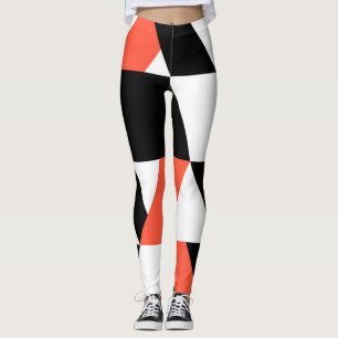 Rot-schwarz, modern, trendig, geometrisch, urbane leggings