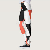 Rot-schwarz, modern, trendig, geometrisch, urbane  leggings (Links)