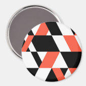 Rot-schwarz, modern, trendig, geometrisch, urbane magnet (Vorderseite/Rückseite)