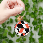 Rot-schwarz, modern, trendig, geometrisch, urbane  schlüsselanhänger (Hand)