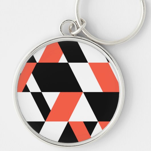 Rot-schwarz, modern, trendig, geometrisch, urbane  schlüsselanhänger (Vorne)