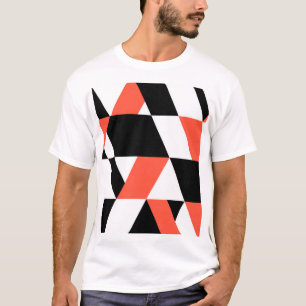 Rot-schwarz, modern, trendig, geometrisch, urbane T-Shirt
