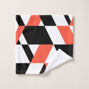 Rot-schwarz, modern, trendig, geometrisch, urbane  waschlappen