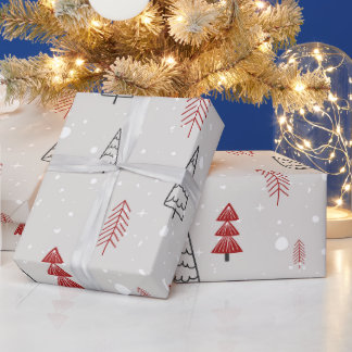 Rot Schwarz Moderner, einfacher geometrischer Weih Geschenkpapier