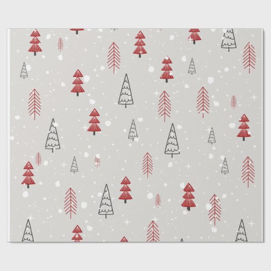 Rot Schwarz Moderner, einfacher geometrischer Weih Geschenkpapier (Flach)