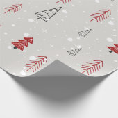 Rot Schwarz Moderner, einfacher geometrischer Weih Geschenkpapier (Ecke)