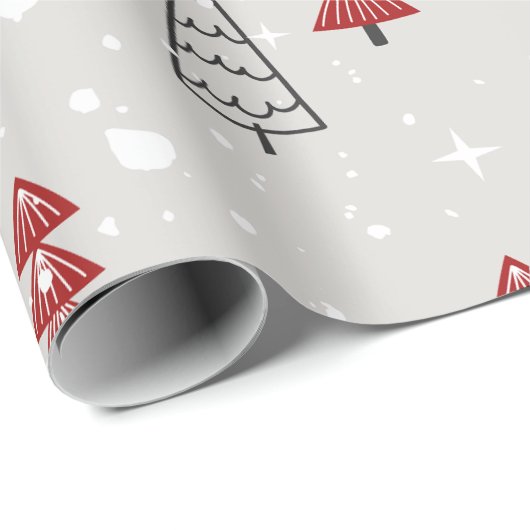 Rot Schwarz Moderner, einfacher geometrischer Weih Geschenkpapier (Rolleneckpunkt)