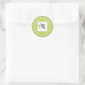 Rot-Schwarz-Monogramm-Aufkleber Runder Aufkleber (Tasche)