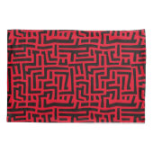 Rot-Schwarz-Motiv | Geometrisches Muster Kissenbezug (Rückseite)