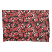 Rot-Schwarz-Muster - Geckos und Blätter