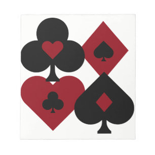 Rot & Schwarz Poker Kartenspiel Farben Notizblock