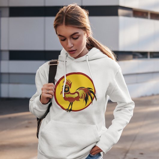 Rot-Schwarz-Rooster-Hoodie Hoodie