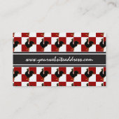 Rot-Schwarz-Rooster-Hühnermuster Visitenkarte (Rückseite)