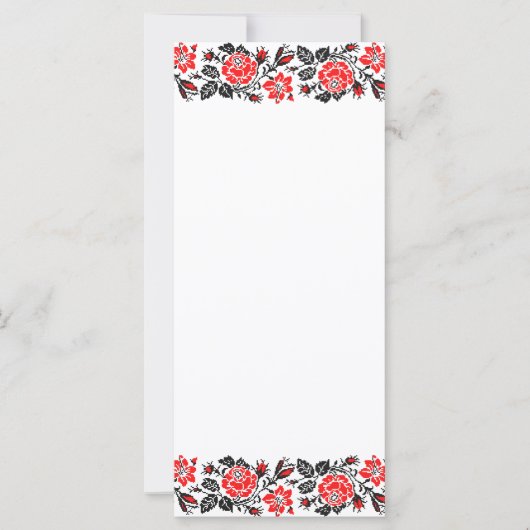 Rot/Schwarz Rose Kreuzstich Russisches Muster (Vorderseite)