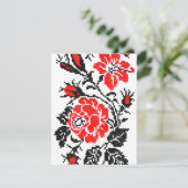 Rot/Schwarz Rose Kreuzstich Russisches Muster (Stehend Vorderseite)